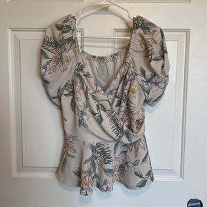 MERAKI Floral Wrap Style Top Size XL Women’s
